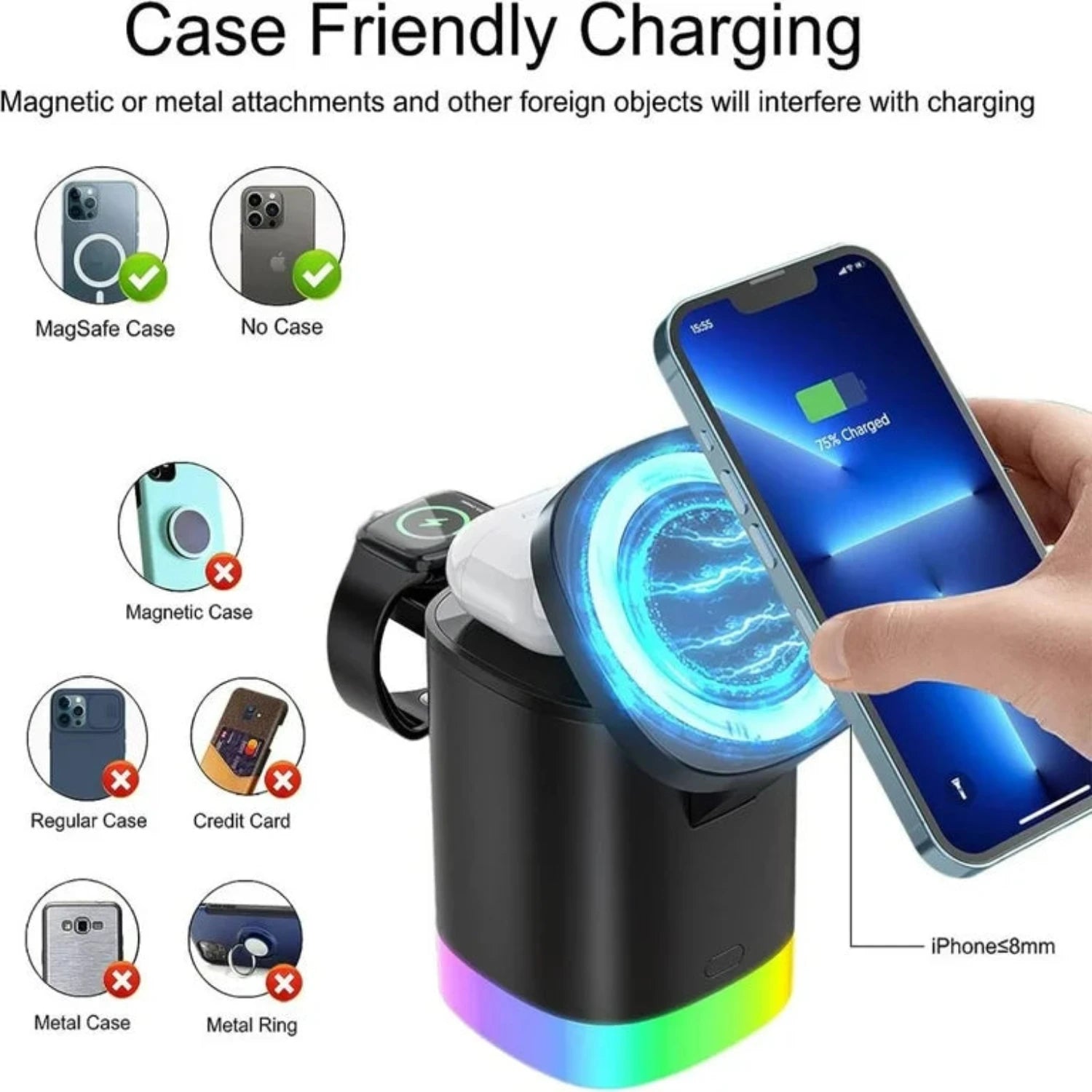 3 In 1 Magnetic Wireless Charger - Curio Gadgets