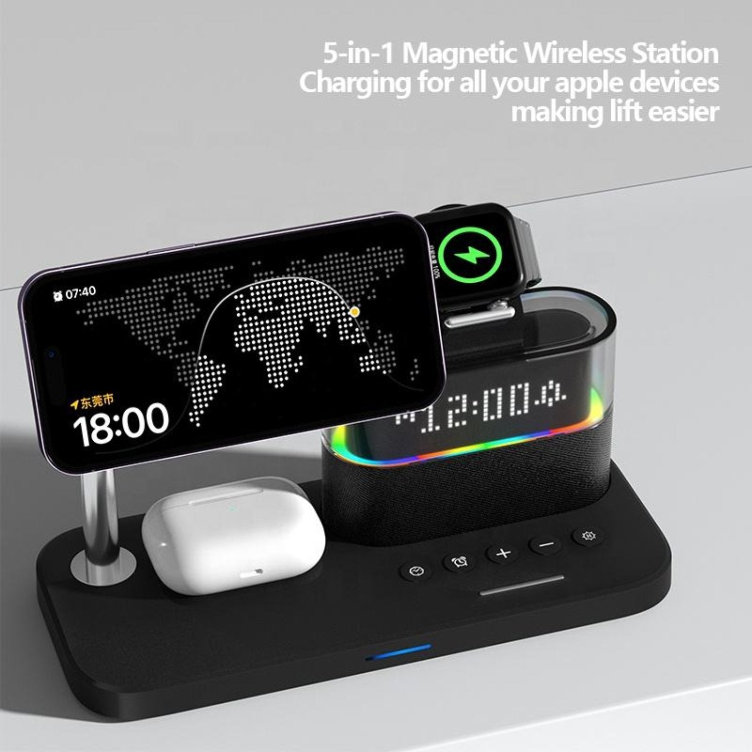 Magnetic Wireless Charging Clock - Curio Gadgets