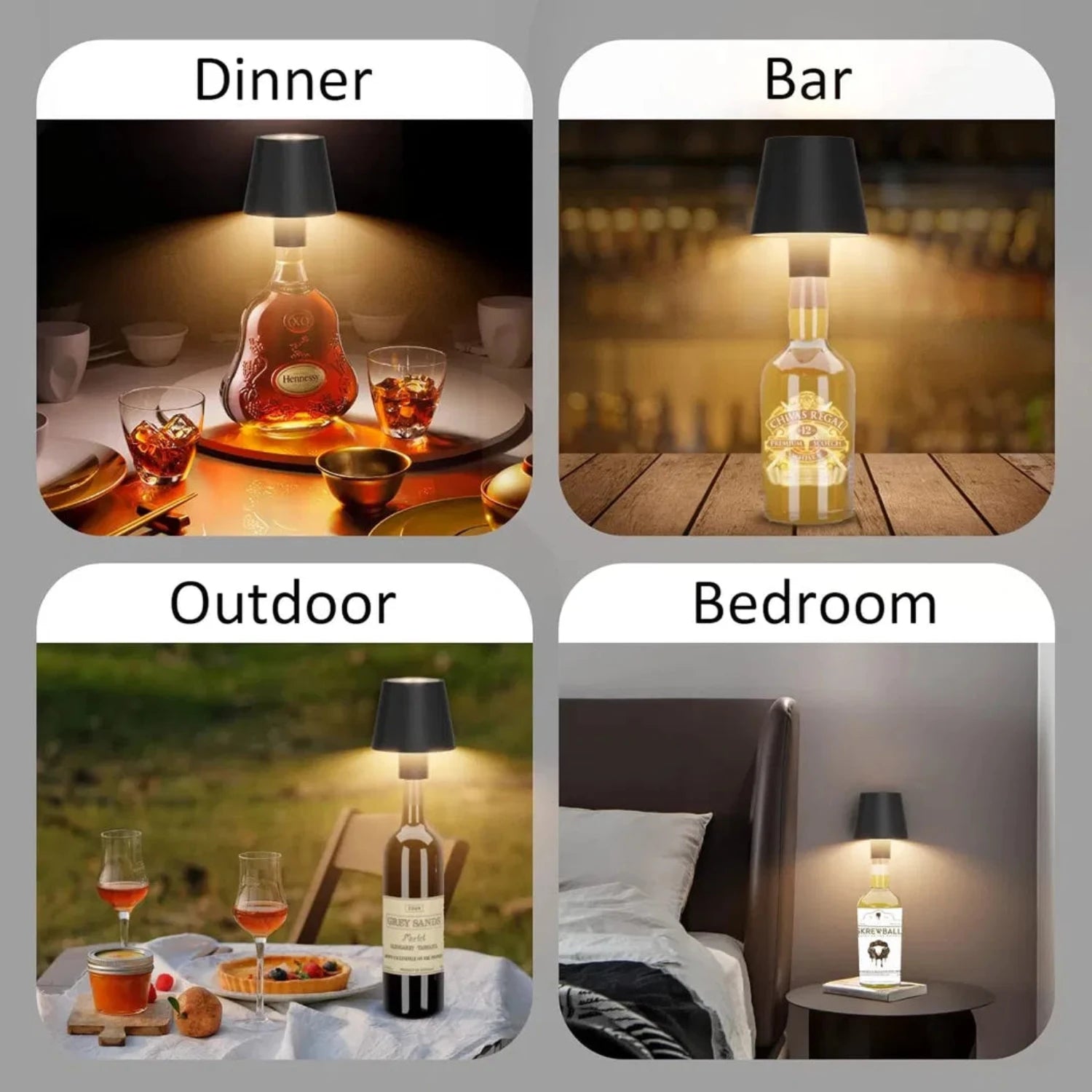LED Wine Bottle Cordless Table Lamp - Curio Gadgets