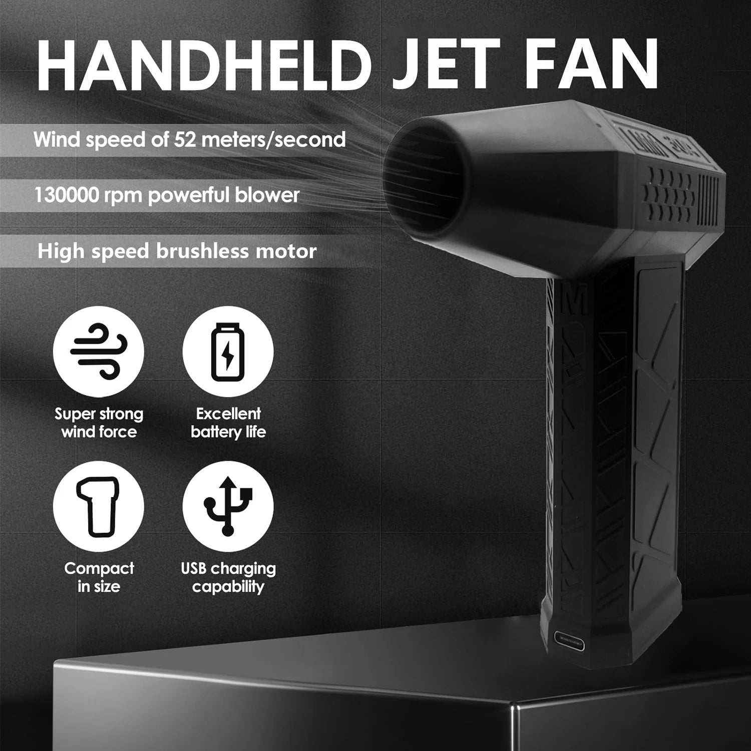 Portable Hurricane Turbo Fan - Curio Gadgets