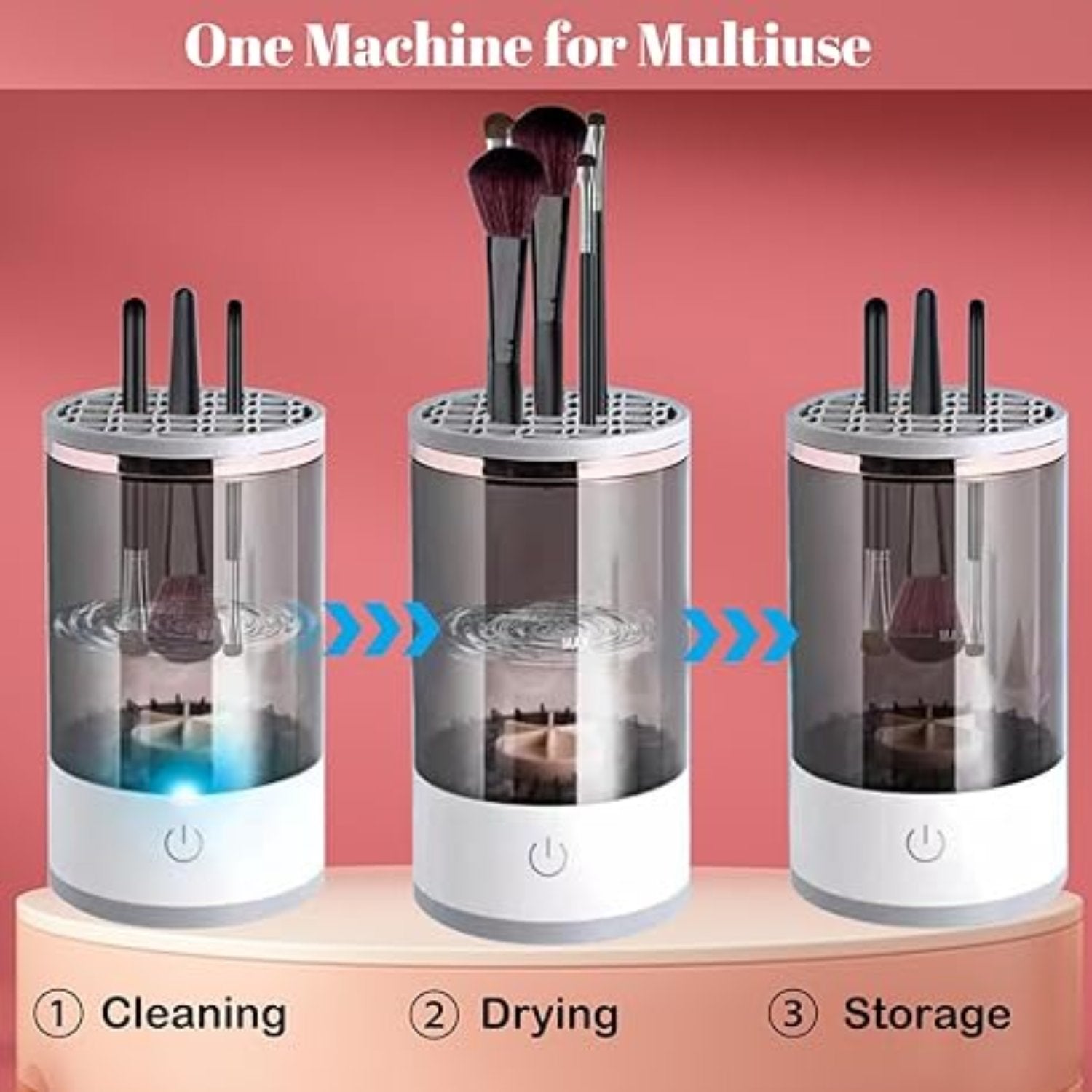 3-in-1 Automatic Makeup Brush Cleaner - Curio Gadgets